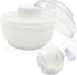 Large 3.5" Storage Body Powder Container, White After-Bath Powder Case with Hand Holder for Makeup and Baby Care