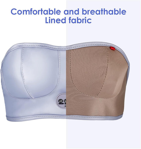 HMYILY 3-in-1 Heating & Vibration Massage Bra, Chest Massager Breast Enhancement Instrument Massage Device,Wireless USB