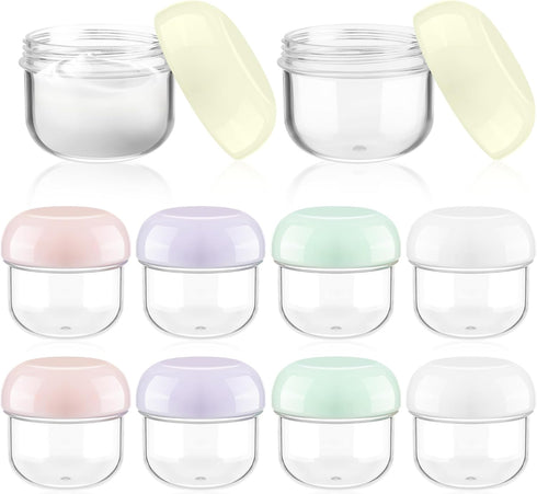 RONRONS 10 Pieces Travel Jars, 20ml Leak Proof Mini Containers with Lids for Creams, Lip Balm, Toiletries