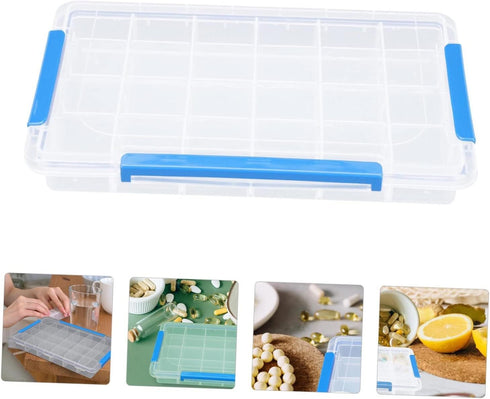 Portable Plastic Pill Organizer - Day Medicine Box for Travel