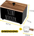 Laundry Scent Booster Container - Rustic Wood Dispenser for Clothing Fragrance Beads, Laundry Room Organizer Bin (Black)