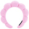 Spa Headbands for Washing Face, Pink Sponge Bubble Skincare Headbands for Women, Hair Accessories