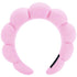 Spa Headbands for Washing Face, Pink Sponge Bubble Skincare Headbands for Women, Hair Accessories