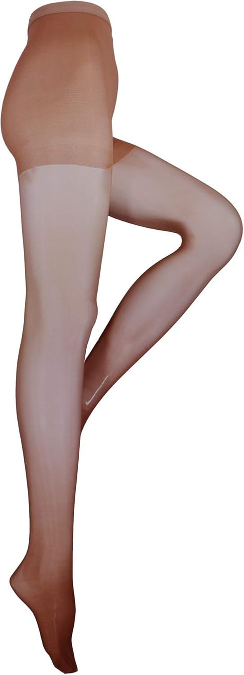 Truform Sheer Compression Pantyhose, 8-15 mmHg, Women's Shaping Tights, Taupe, Medium