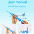 Portable Water Dental Flosser, Non-Electric Oral Irrigator, Cordless Manual Air Pressure for Home and Travel, Blue