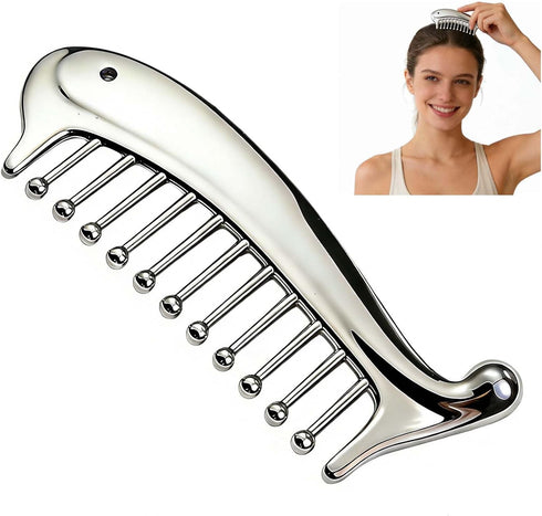 Metal Scalp Massage Tool Gua Sha Facial Tools, Portable Massage Comb for