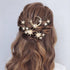 Unicra Crystal Bridal Hair Pins Pack of 5, Gold Star Moon Goddess Hair Accessories for Women and Girls