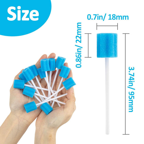 50 Oral Cleaner Swabs Disposable Sponge - Toothettes Mouth Swabs for Elderly Dry Mouth Treatment