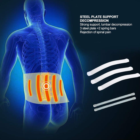 ZJchao Unisex Magnetic Lower Back Brace for Pain Relief, Adjustable Lumbar Support Belt, Breathable Waist Support