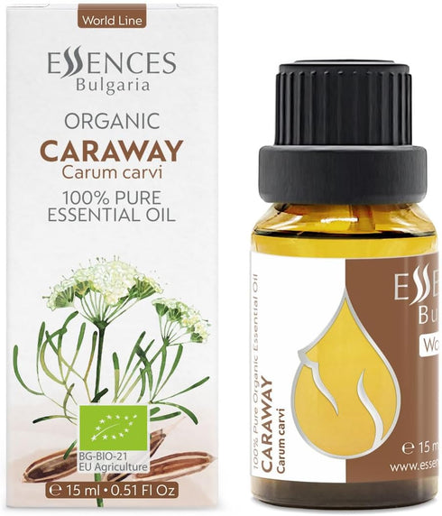 Essences Bulgaria Organic Caraway Essential Oil 0.51 Fl Oz 15ml 100% Pure Natural for Aromatherapy, Massage, Candle