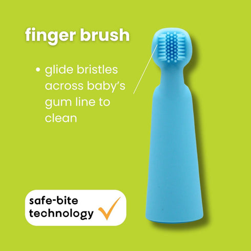 oogiebear Baby Finger Brush & Tongue Scraper, Soft Silicone, BPA-Free, Gentle Oral Care for Infants