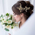 inSowni 5 Pack Gold Pearls Leaf Hair Pins, Wedding Bridal Alligator Leaves Hair Clips for Women Girls