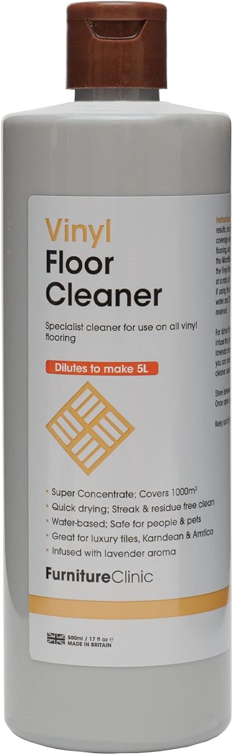 Furniture Clinic Vinyl Floor Cleaner | 17oz / 500ml | Quick-Drying with Lavender Aroma | Easy and Safe Application |