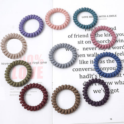 Spiral Hair Ties 20 Pieces, No Crease Coil Hair Ties, No Damage Elastics Hair Coils, Traceless Plastic Hair Bands