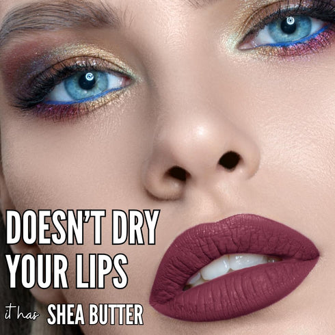 Mynena Burgundy Red Long-Lasting Waterproof Liquid Matte Lipstick | High Pigment Intense Color