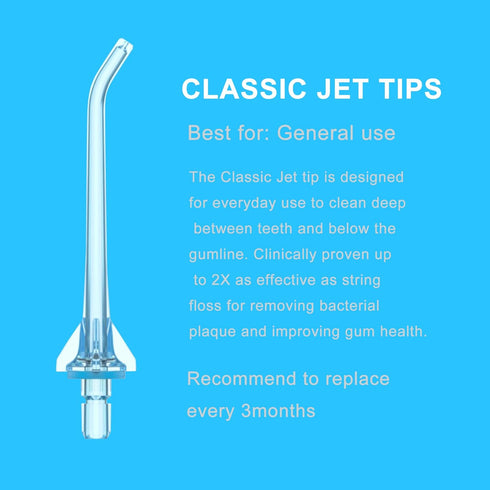 Replacement Tips for Oralfree Nicwell Water Flosser, Jet Tip Replacement Heads in Blue