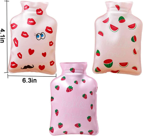 3Pcs Mini Hot Water Bottle Bag/Hand Warmer - Small Heat Up and Refreezable Cold Pack, Korea Style