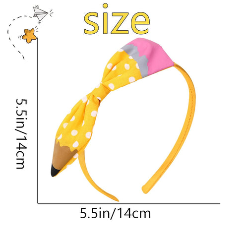 ZEYER Back to School Headbands, Cute Yellow Pencil Headbands for Girls Women Non Slip Hair Accessories