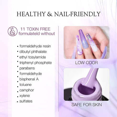 MEET ACROSS Cat Eye Gel Nail Polish Set, 6 Colors Color Changing Gel Polish Kit, 8ml Bottle Gift Box