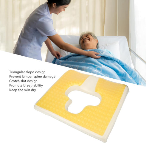 Luqeeg T Shaped Bedsore Pad for Elderly, Triangular Slope Design, Gel Memory Foam Cushion with Mesh Cloth, Non Slip