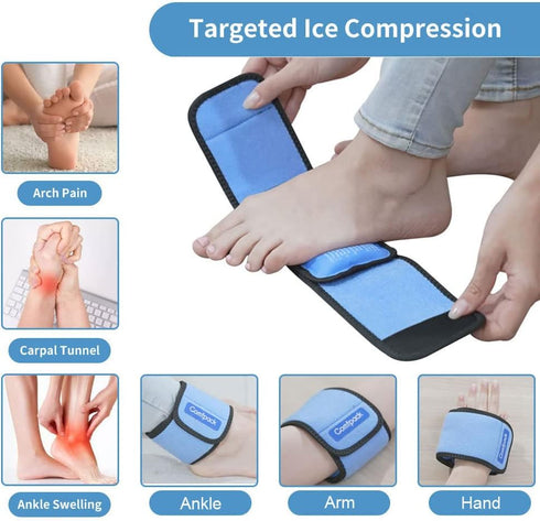 Cold Therapy Wrap with 2 Packs for Pain Relief, Reusable Gel Ice Packs for Sprains and Muscle Pain