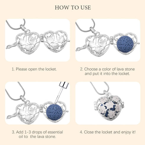 INFUSEU Essential Oil Necklace Lotus Flower Aromatherapy Pendant Scent Diffuser Anxiety Jewelry Spiritual Meditation