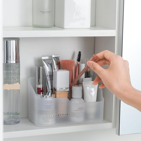 UNIKON Eunion Clear Makeup Organizer, Small Countertop Caddy Storage Bins for Cosmetics, Cabinet Holder