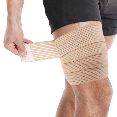 Thigh Compression Bandage Brace Wrap for Men and Women - Adjustable Breathable Support for Knee and Calf Pain Relief