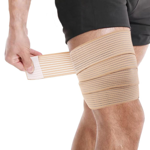 Thigh Compression Bandage Brace Wrap for Men and Women - Adjustable Breathable Support for Knee and Calf Pain Relief