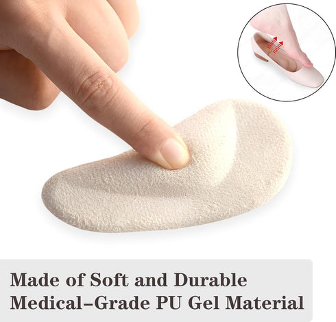 Correct-Position Gel Arch Support Insoles: Plantar Fasciitis & Flat Feet Relief, 6 Pairs (Clear*2, Beige*2, Black*2)