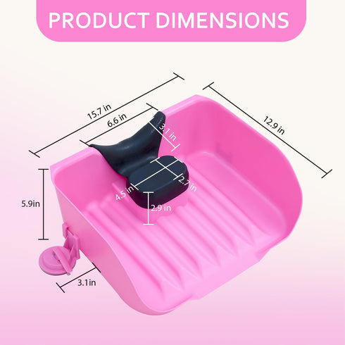 Nolasalon Portable Shampoo Basin for Kids, Baby, Children,Tear Free Hair Washing Basin Tray at Home (Pink)