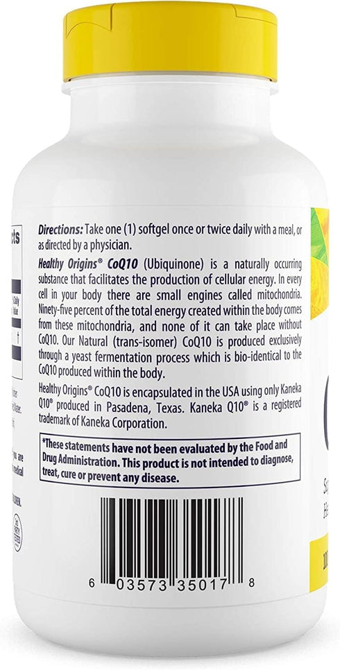 Healthy Origins CoQ10 (Kaneka Q10) 100mg Softgels, 150 Softgels, Heart Health & Energy Supplement, Gluten Free, Non-GMO