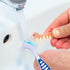 NUTLET 2Pcs 1 Denture Brush False Teeth Toothbrush with White Carrying Case, Effective Denture Cleaning Brush