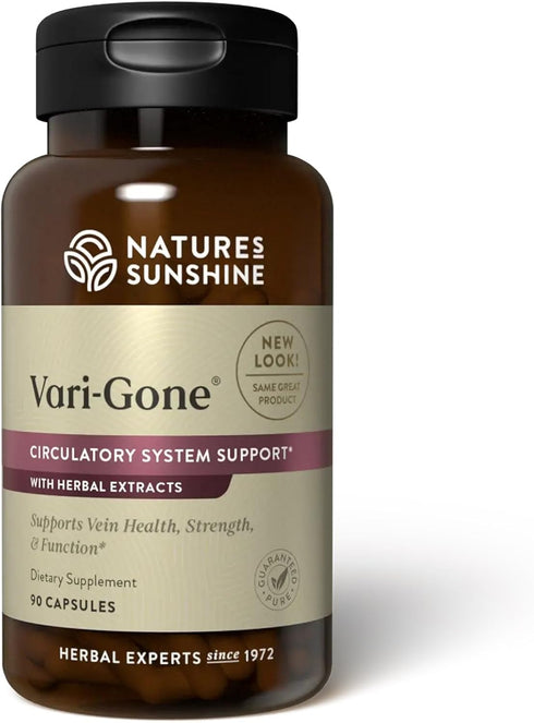 Nature's Sunshine Vari-Gone, 90 Capsules, Varicose Vein Supplements for Circulation Support