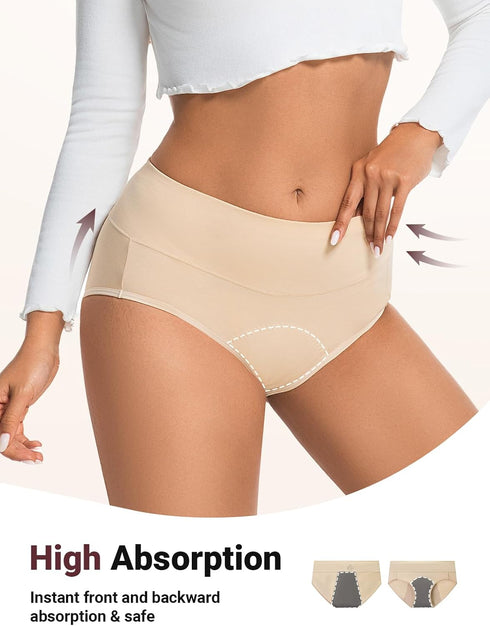Quick Dry Incontinence Underwear for Women - Stretch Hi-Waist Cotton Panties