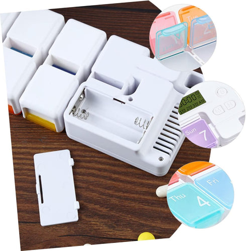 Weekly Pill Organizer Alarm Portable Medicine Case Compartments for Easy Dispensing Food-Grade Material Compact Design