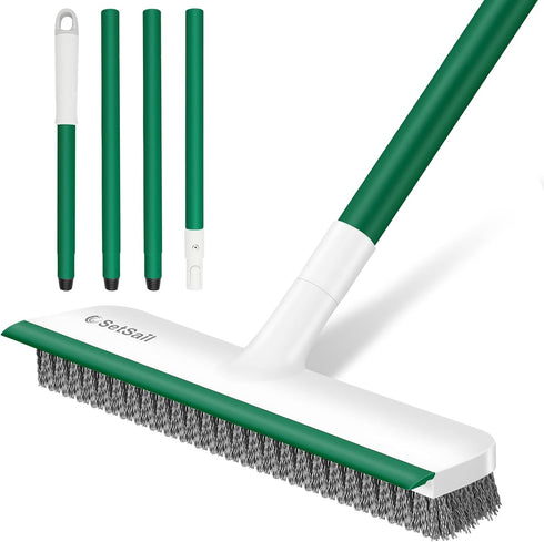 SetSail Upgraded Large 12 in Wide Floor Scrub Brush with 51-Inch Long