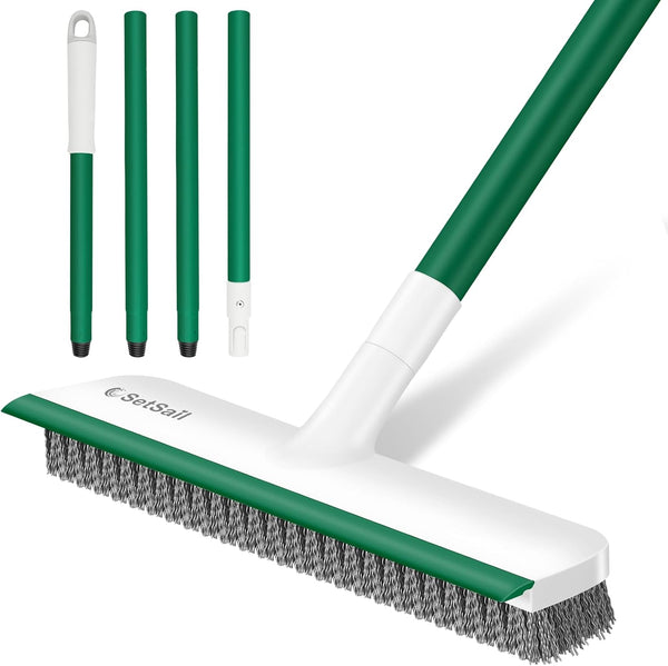 SetSail Upgraded Large 12 in Wide Floor Scrub Brush with 51-Inch Long