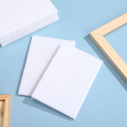 20 Pieces Non Scratch White Scrubbing Pad, Non Woven Scouring Sponge, Multi Surface Cleaning Pads (4 x 6 Pulgadas)