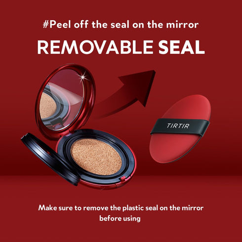 TIRTIR Mini Size Red Cushion Foundation, Long-Lasting Lightweight Buildable Coverage, Semi-Matte Finish, 21N Ivory