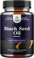 Cold Pressed Black Seed Oil Capsules - Vegan Nigella Sativa with Omega 3 6 9 Antioxidants for Hair Growth and Joint