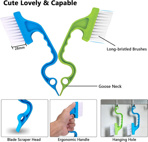Crevice Cleaning Brush, Ginsco 7 Pcs Hard Bristle Cleaning Brush Kits, Multifunctional Hand Held Tools for Small Corners
