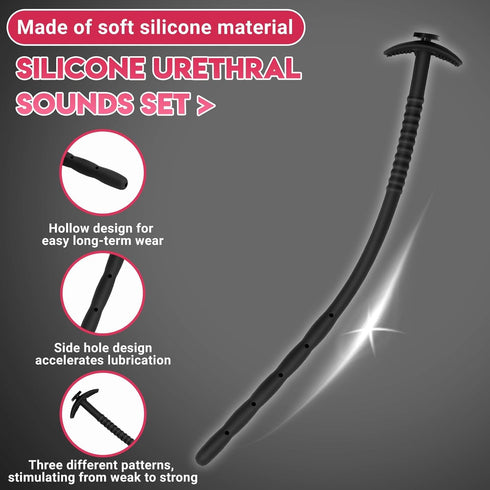 Meta Fuuuun 3PCS Packaging Urethral Sound Hollow Side Hole Design Sex Toys Catheters & Sounds-Urethra Sounding