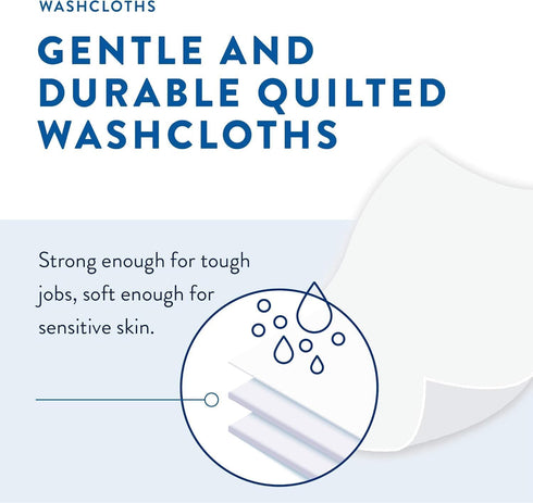 Pack 12"x 8", 48 Count (1 Pack 48) Prevail Soft Adult Washcloths - Unisex Adult Incontinence Wipes - Disposable Adult