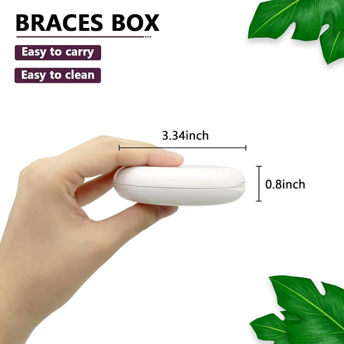 (2 Pack) Solid Orthodontic Retainer Case - White Retainer Case