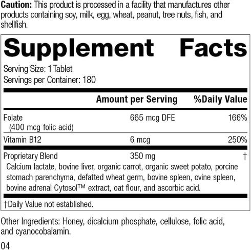 Standard Process Folic Acid B12 - 180 Tablets