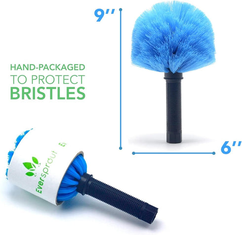 Packaged Acme EVERSPROUT Twist-On Cobweb Duster | Hand to Protect Bristles | Indoor & Outdoor Brush Attachment | Fits