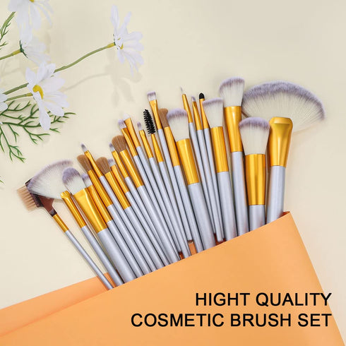 VANDER 24pcs Premium Makeup Brush Set, Cosmetic Brushes for Foundation, Blending, Blush, Cruelty-Free (Cosmetic bag not