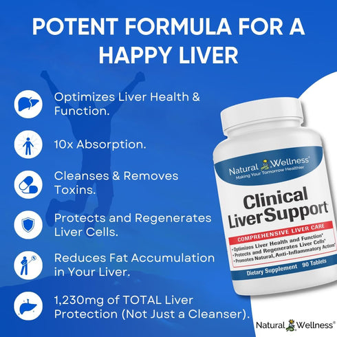 Natural Wellness Clinical Liver Support Supplement - Milk Thistle, Curcumin & Alpha R-Lipoic Acid for Maximum Absorption