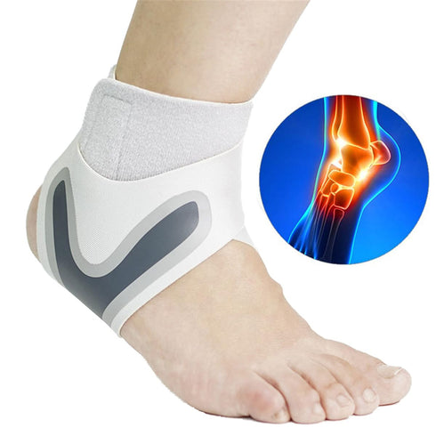 Ankle Brace for Sprained Ankle - Breathable Neoprene Adjustable Compression Support for Sports, 2 Pcs, White (X-Large)